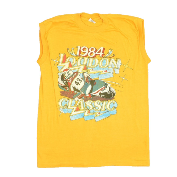Vintage 1984 Loudon Classic Motorcycle Racing T-Shirt Regular Size L - Picture 1 of 8